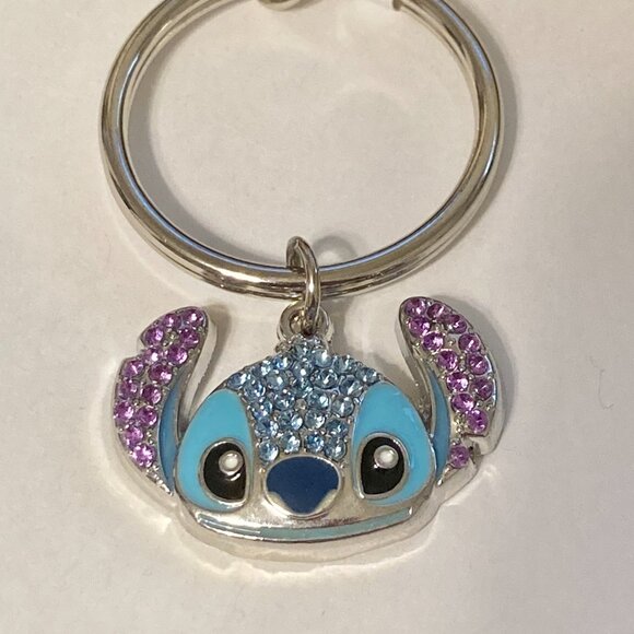 Vintage Disney Rhinestone Stitch Keychain Zipper Pull Purse Bag Charm Aulani - Picture 3 of 10